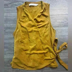 ASTR The Label Mustard Sleeveless Wrap Top Size XS Work Casual Classic Chic
